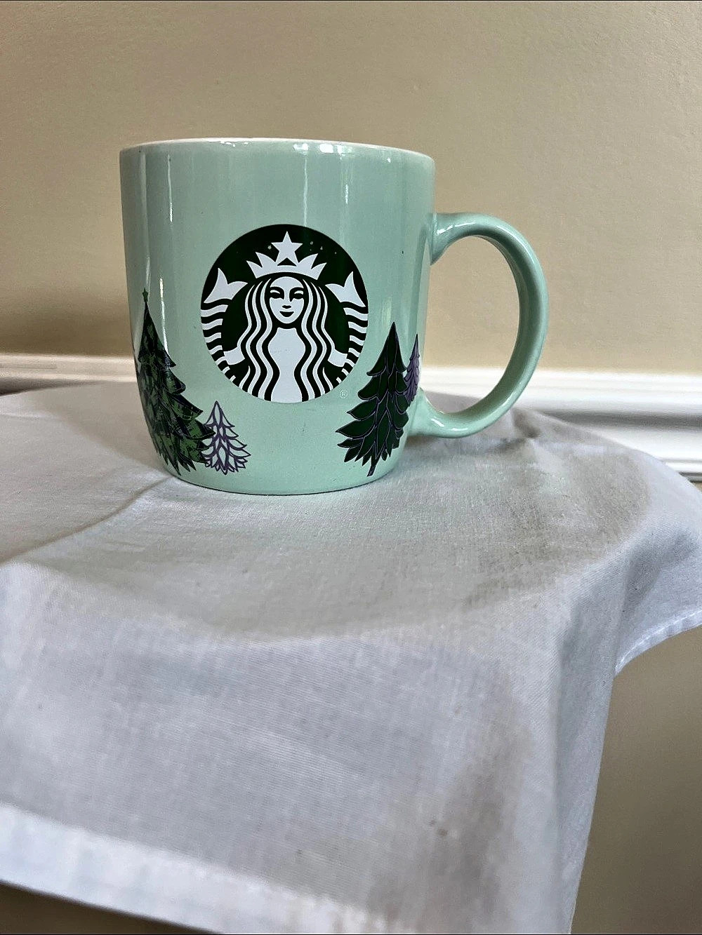 Starbucks 2020 Holiday Christmas Pine Trees Ceramic Coffee Mug Green